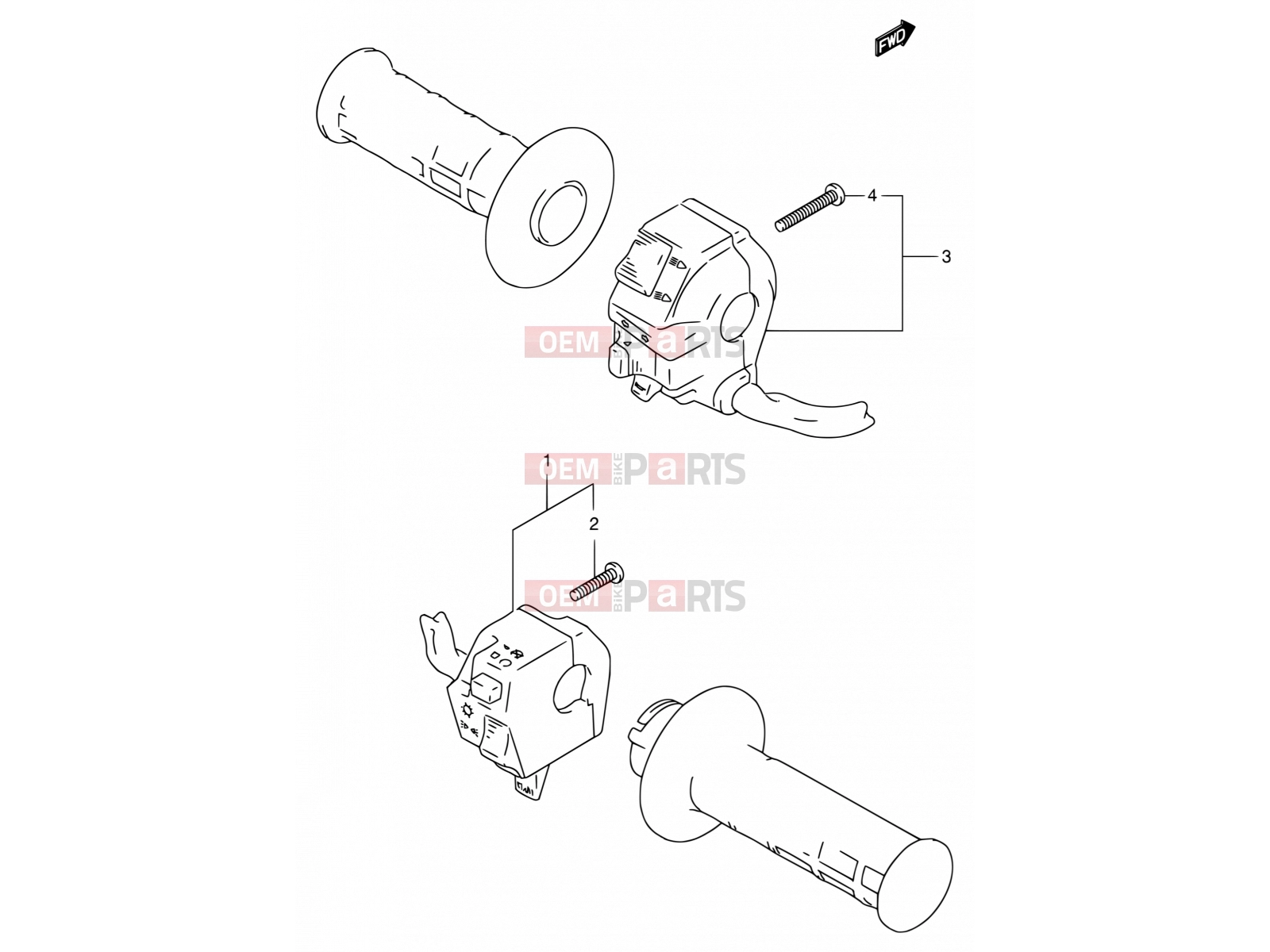 SUZUKI DF125E Y (2000) 25 - HANDLE SWITCH