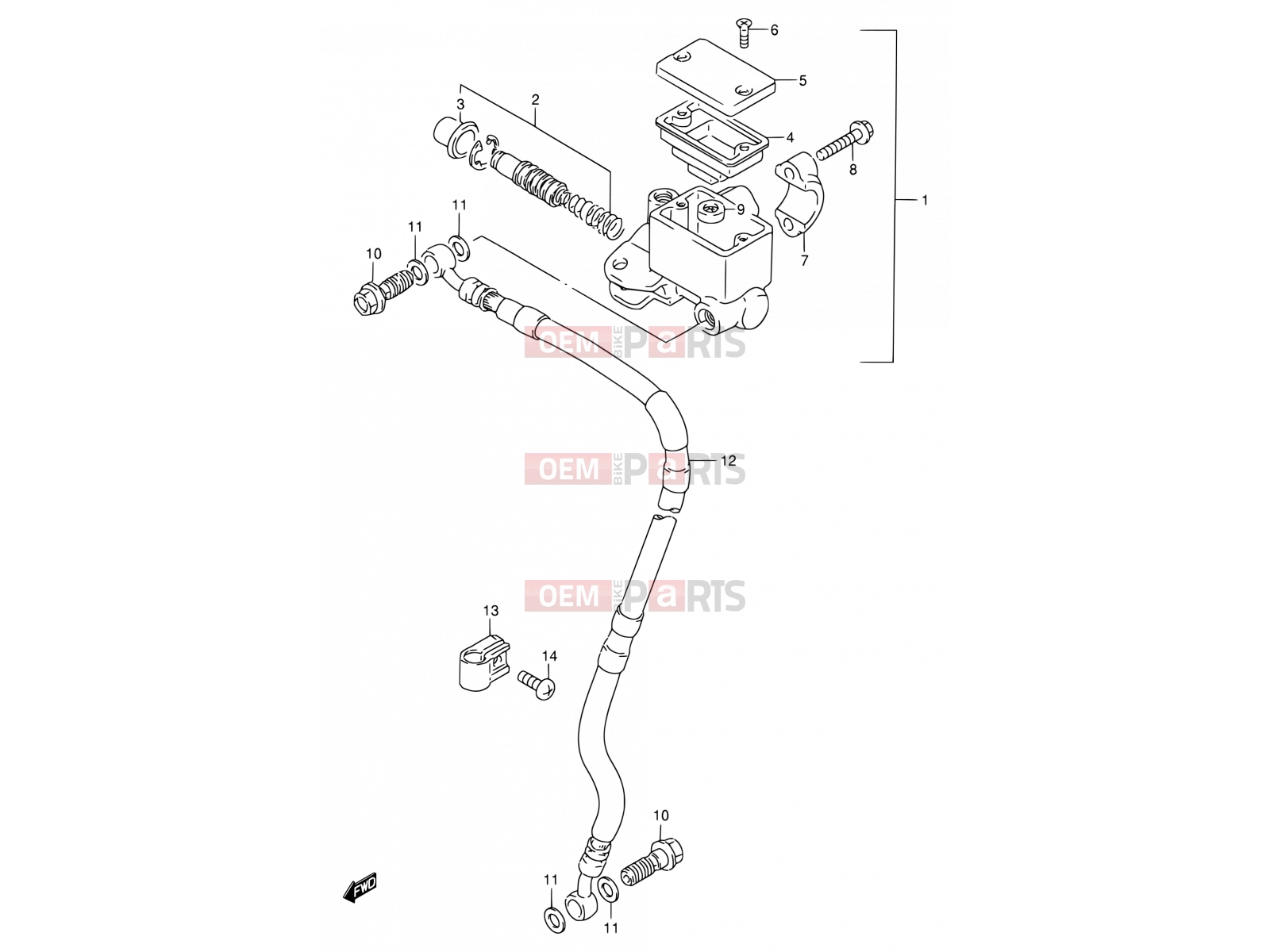 SUZUKI DF200E T (1996) 45 - FRONT MASTER CYLINDER