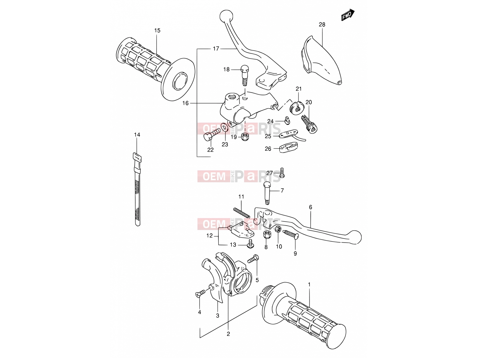 SUZUKI DF200E W (1998) 37A - HANDLE LEVER (E06)