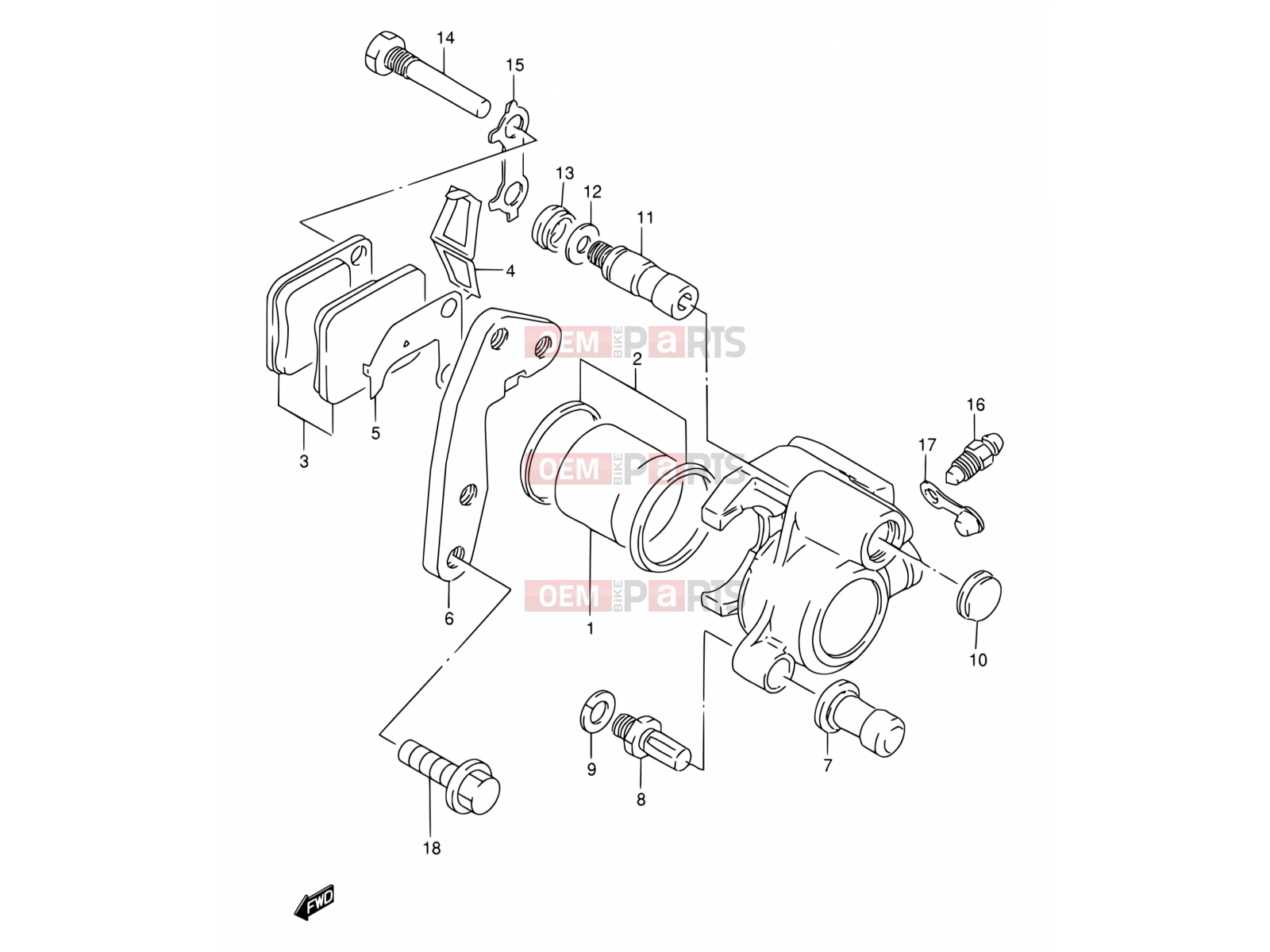 SUZUKI DF200E X (1999) 44 - FRONT CALIPER
