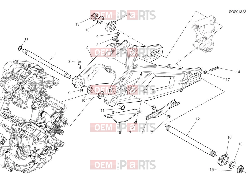 DUCATI 2025 Monster Plus Rear swingarm