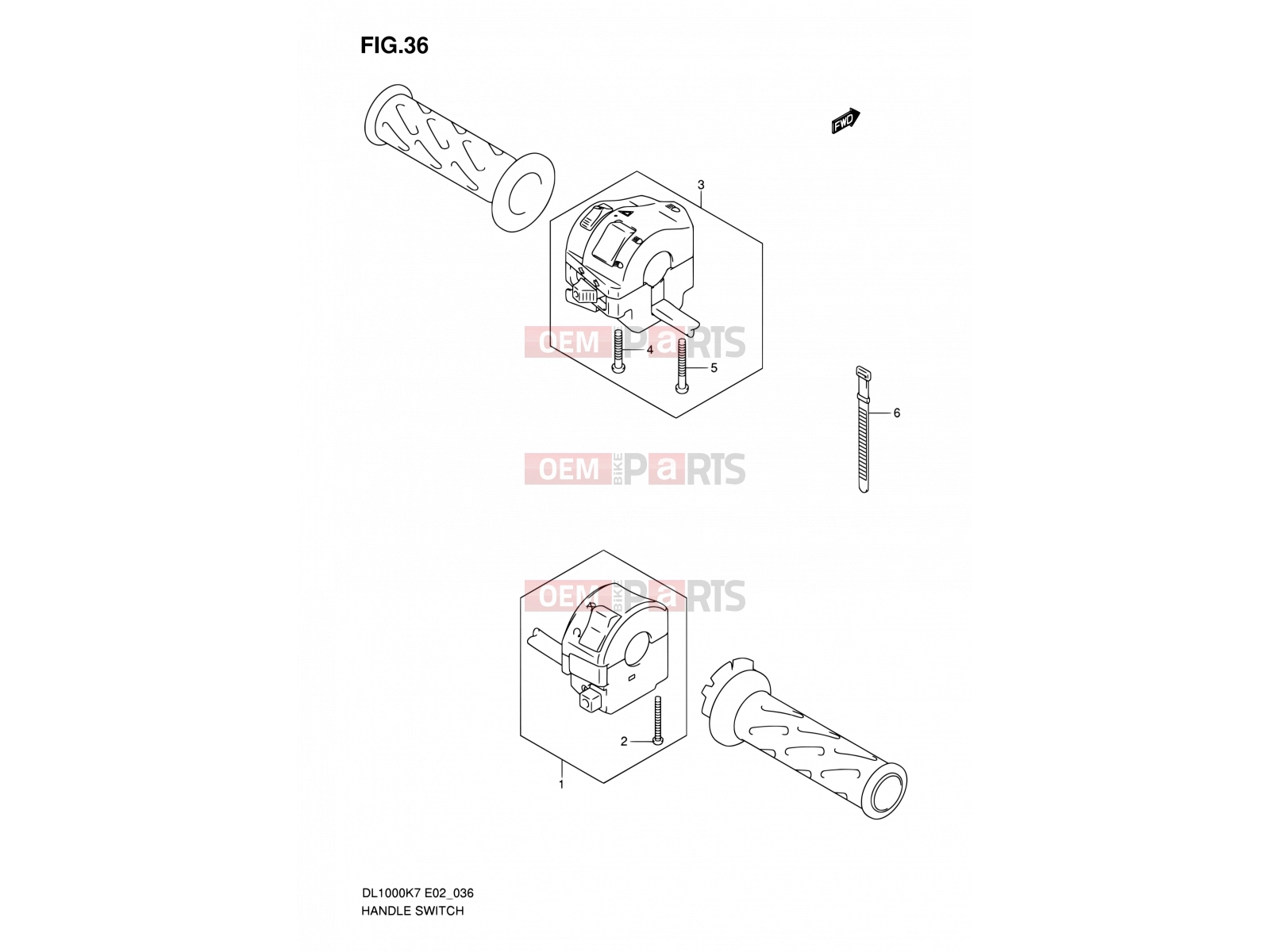 SUZUKI DL1000 K8 (2008) V-Strom (E02,E19,E24) 36 - HANDLE SWITCH