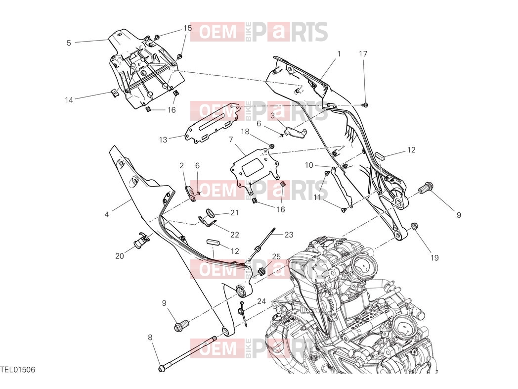 DUCATI 2025 Monster SP Rear frame components