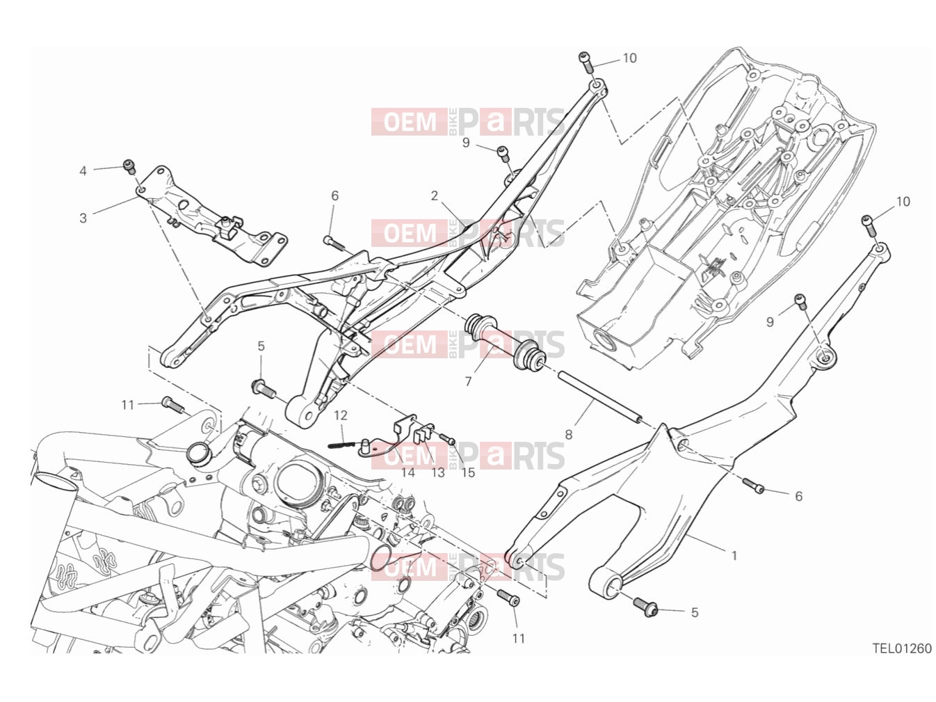 DUCATI 2019  Diavel 1260 REAR FRAME COMP.