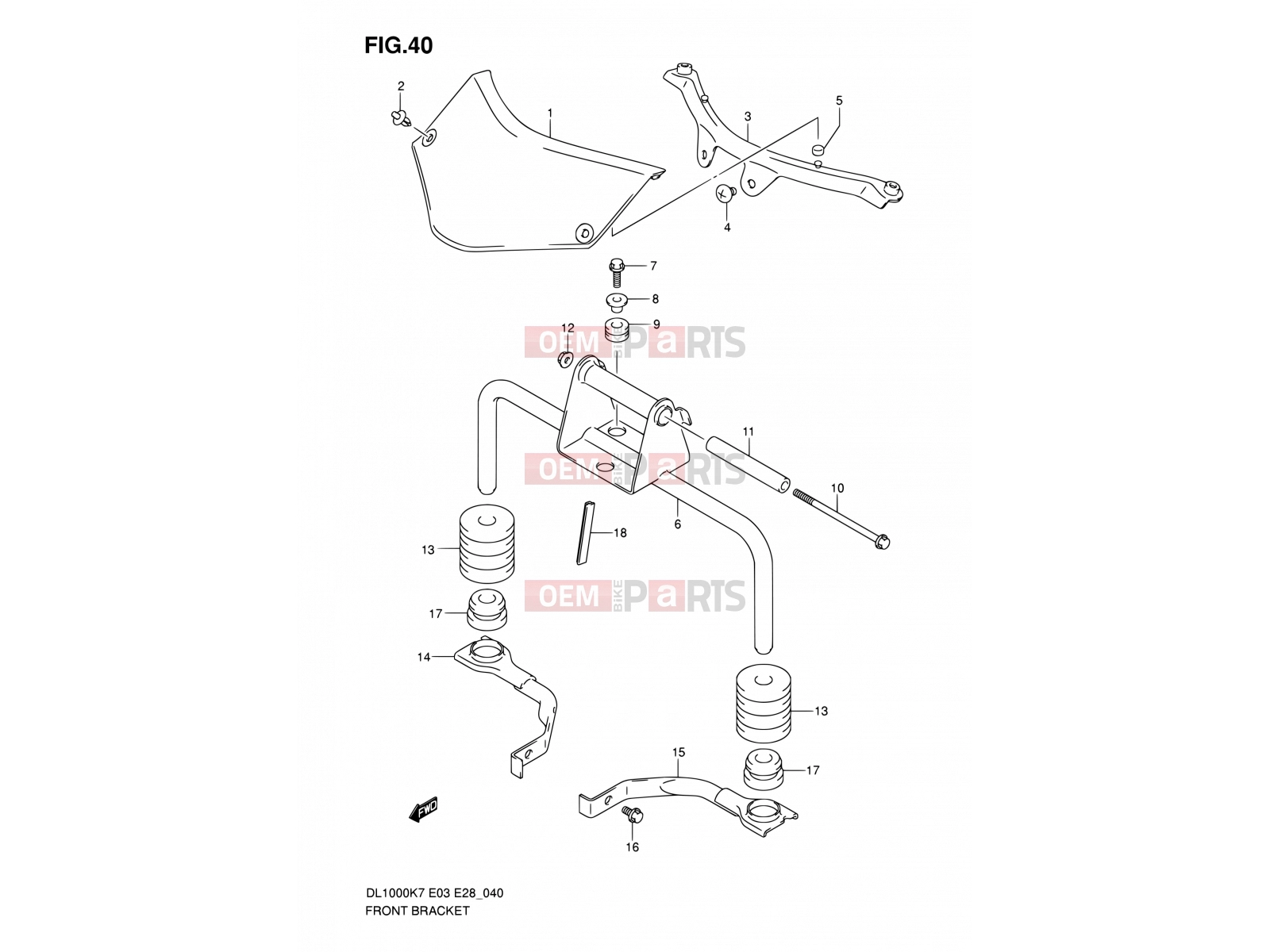 SUZUKI DL1000 K9 (2009) V-Strom (E03,E28,E33) 40 - FRONT BRACKET