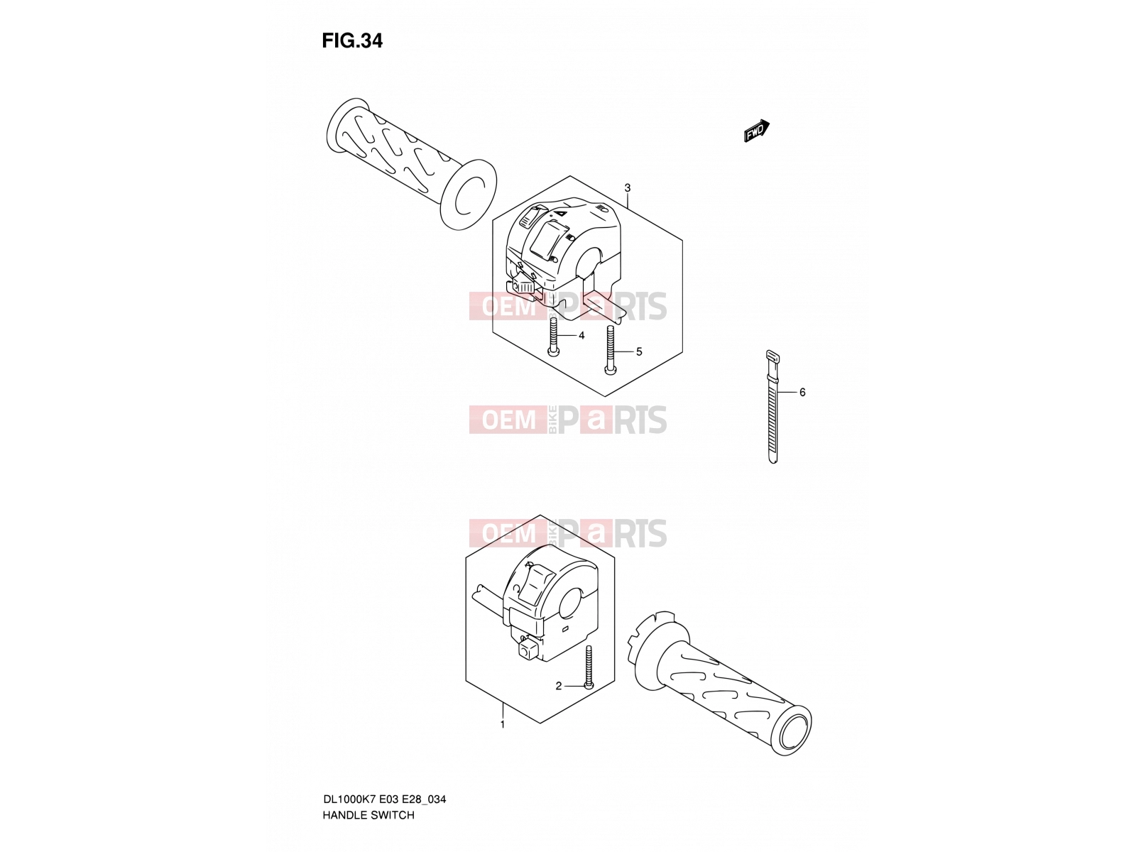 SUZUKI DL1000 K9 (2009) V-Strom (E03,E28,E33) 34 - HANDLE SWITCH