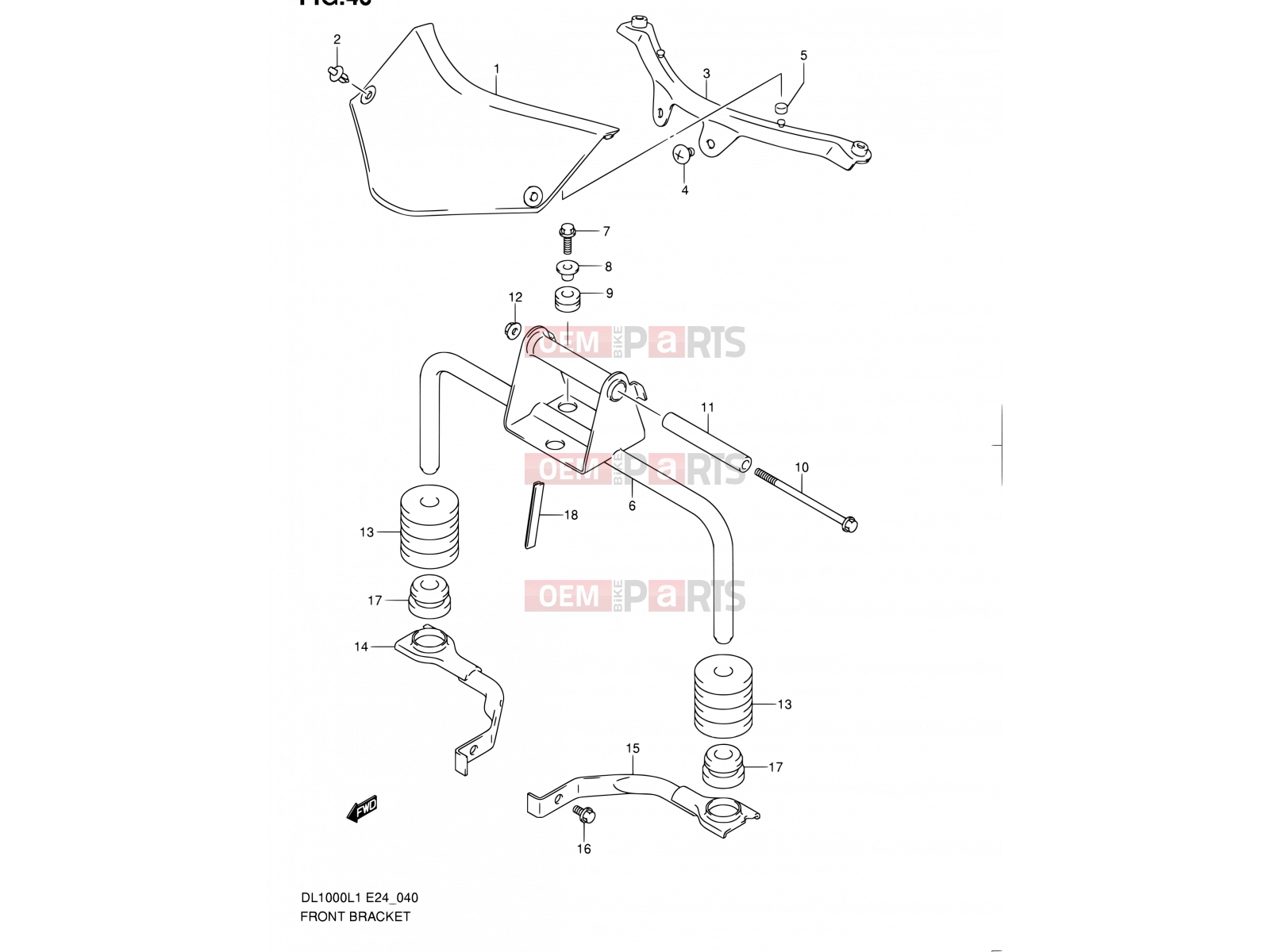 SUZUKI DL1000 L1 (2011) V-Strom (E24) 40 - FRONT BRACKET