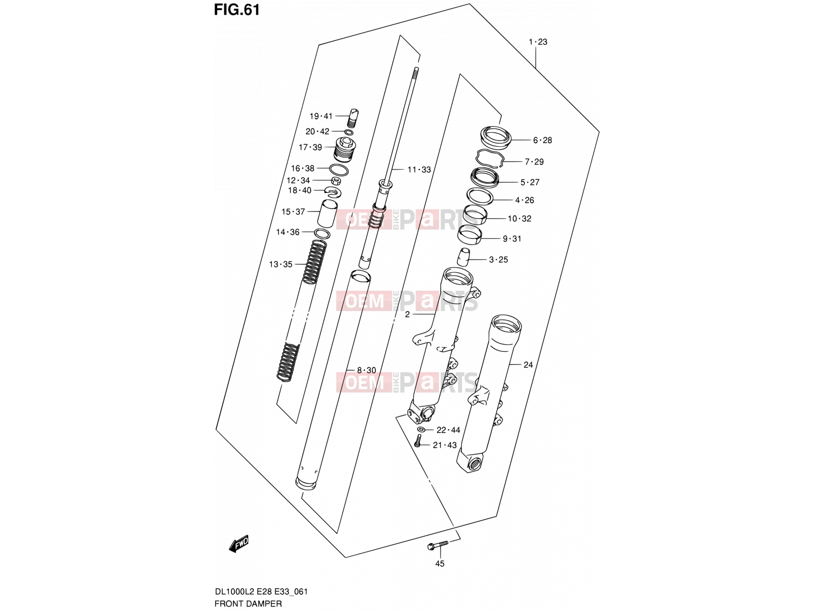 SUZUKI DL1000 L2 (2012) V-Strom (E03,E28,E33) 61 - FRONT DAMPER