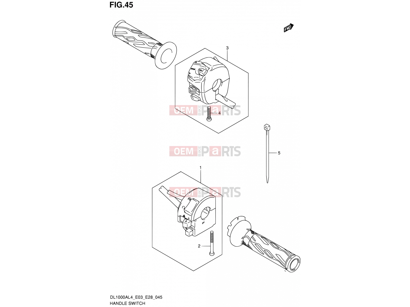 SUZUKI DL1000A L4 (2014) V-Strom (E03,E28,E33) 45 - HANDLE SWITCH