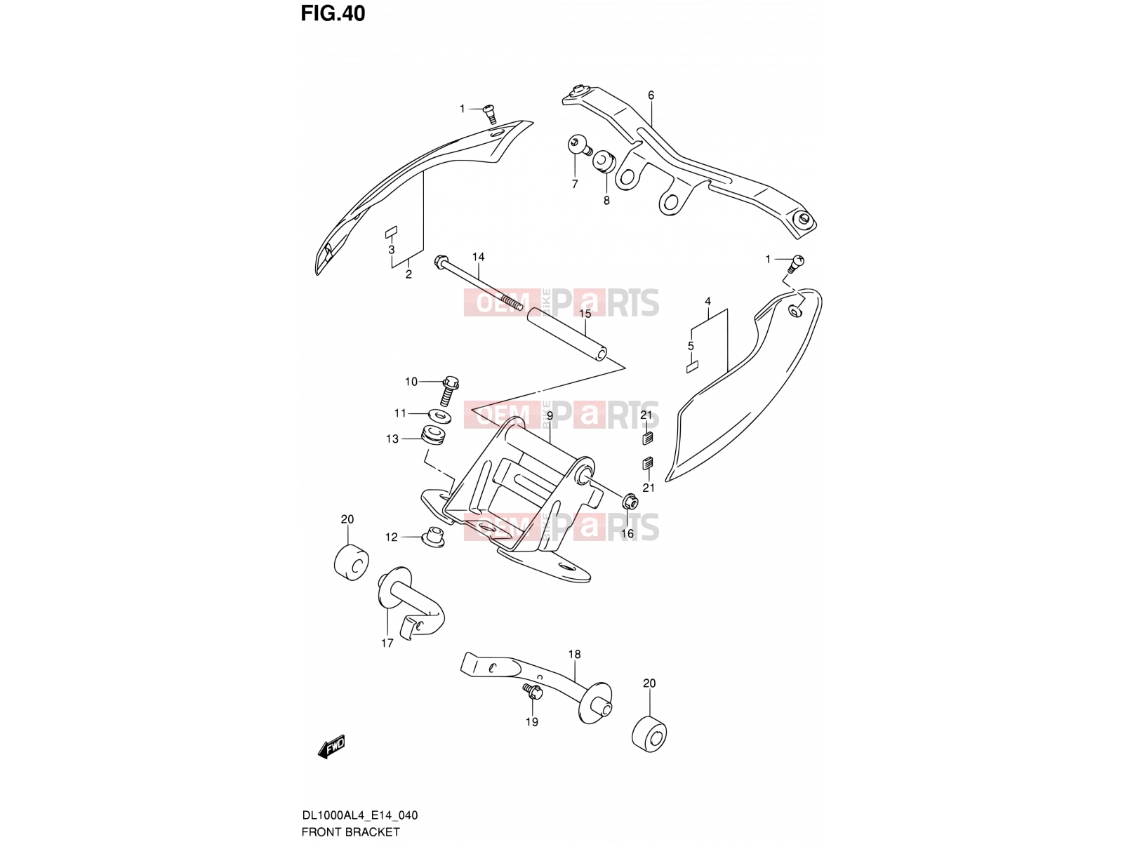 SUZUKI DL1000A L4 (2014) V-Strom (E14) 40 - FRONT BRACKET