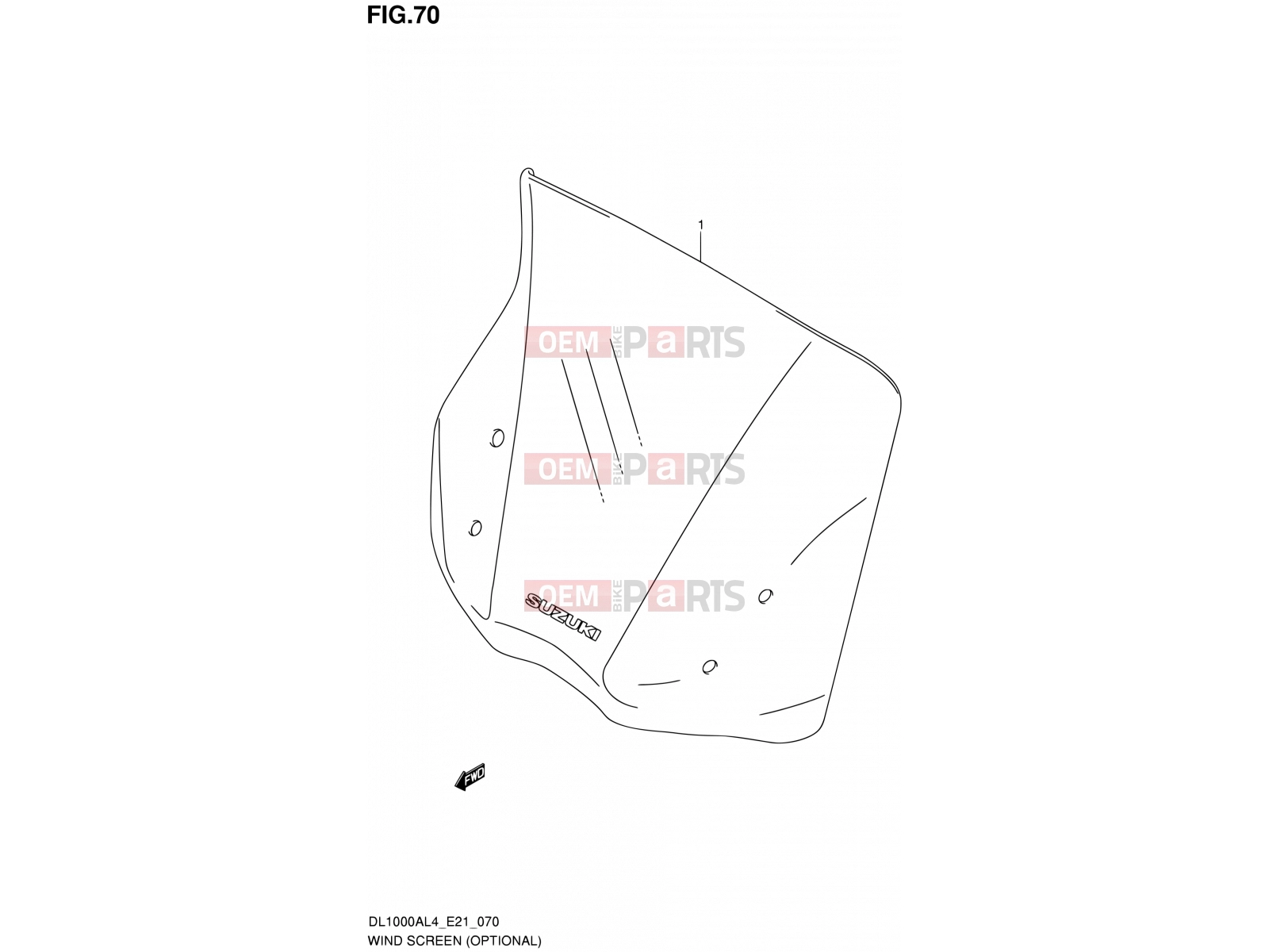 SUZUKI DL1000A L4 (2014) V-Strom (E21) 70 - WIND SCREEN (OPTIONAL)