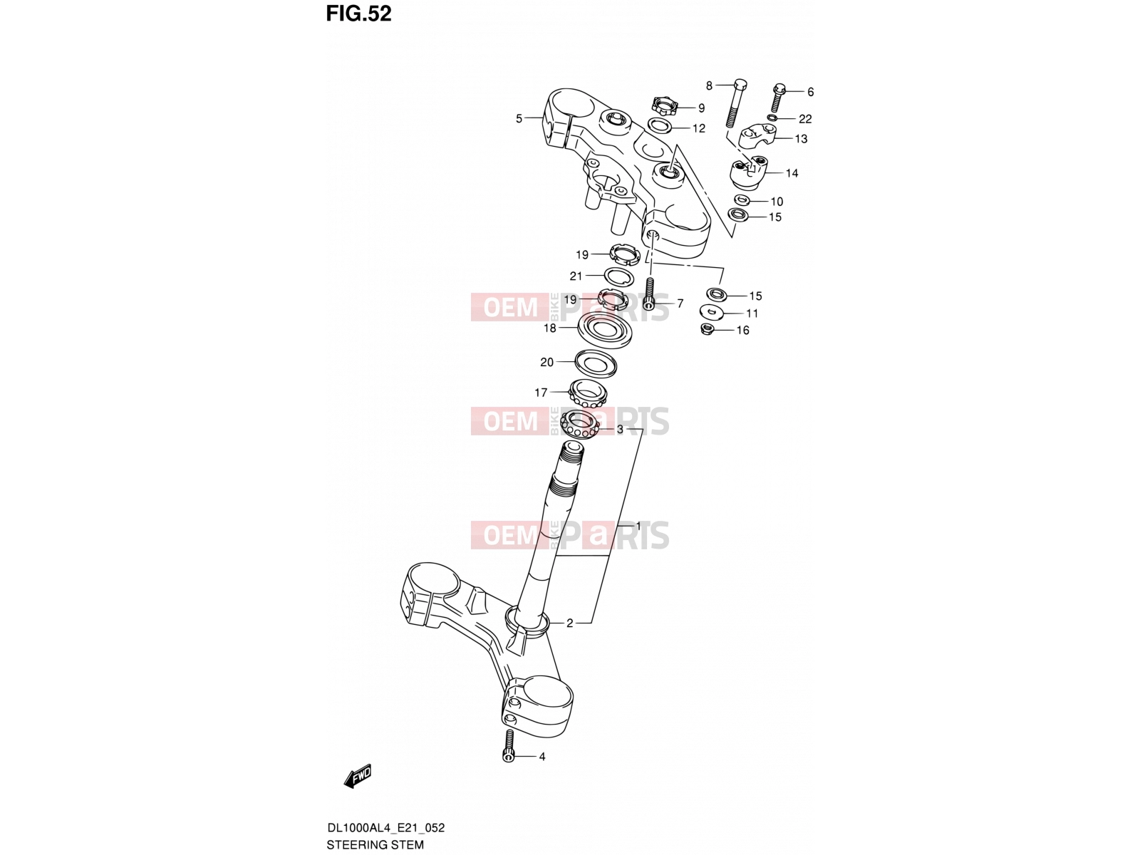 SUZUKI DL1000A L4 (2014) V-Strom (E21) 52 - STEERING STEM