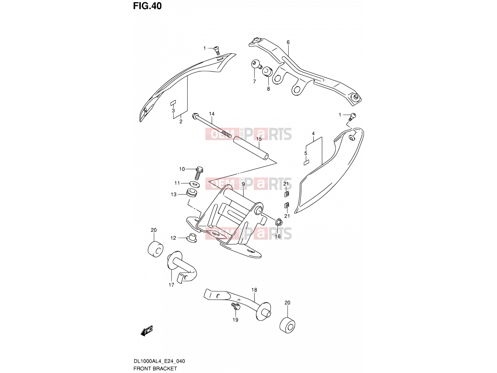 SUZUKI DL1000A L4 (2014) V-Strom (E24) 40 - FRONT BRACKET