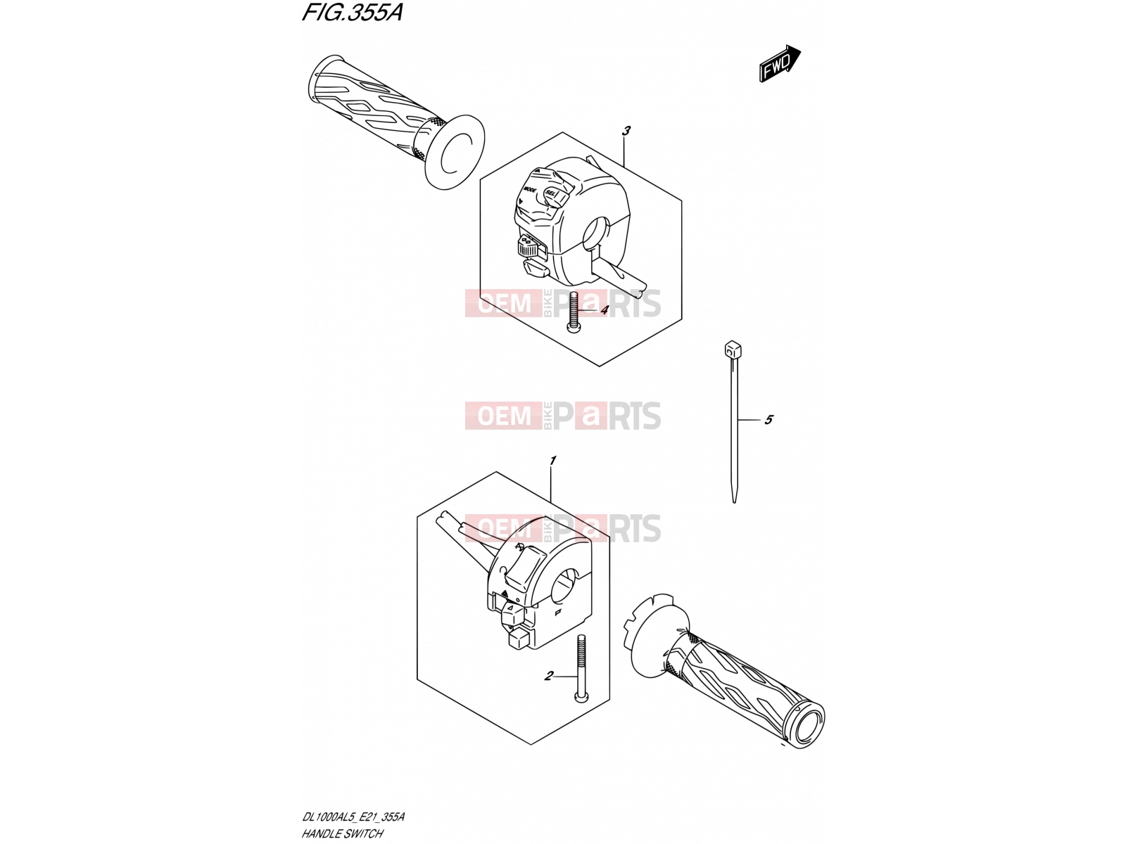 SUZUKI DL1000A L5 (2015) V-Strom (E21) 355A - HANDLE SWITCH