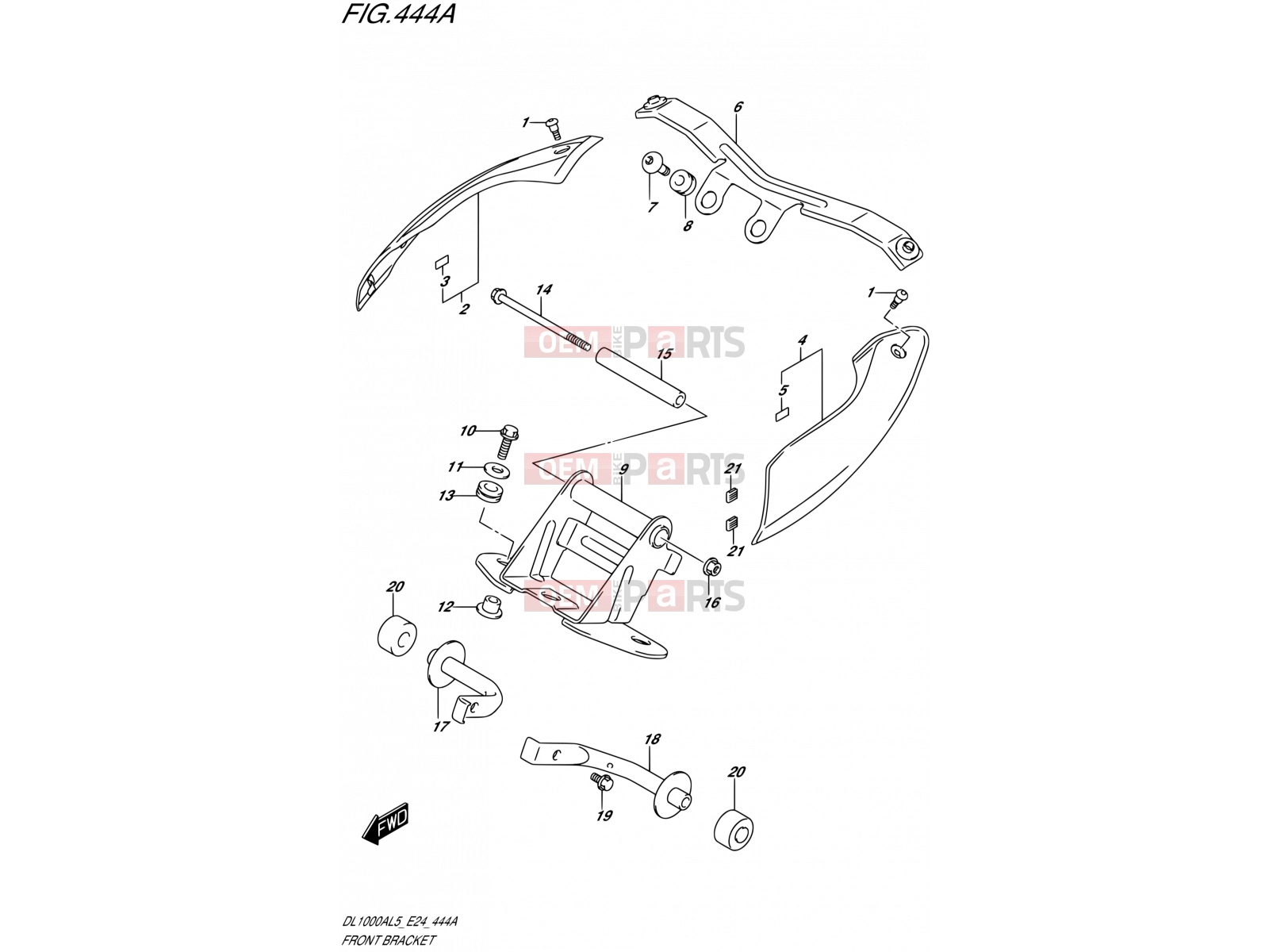 SUZUKI DL1000A L5 (2015) V-Strom (E24) 444A - FRONT BRACKET