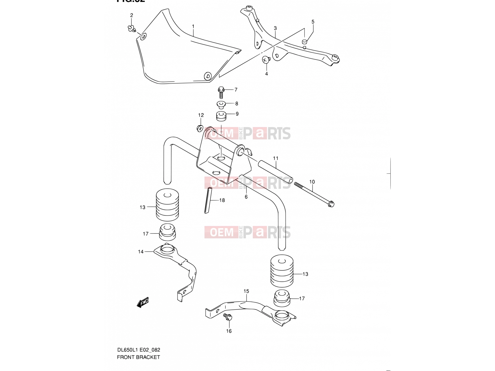 SUZUKI DL650 L1 (2011) V-Strom (E02,E19,E24) 82 - FRONT BRACKET