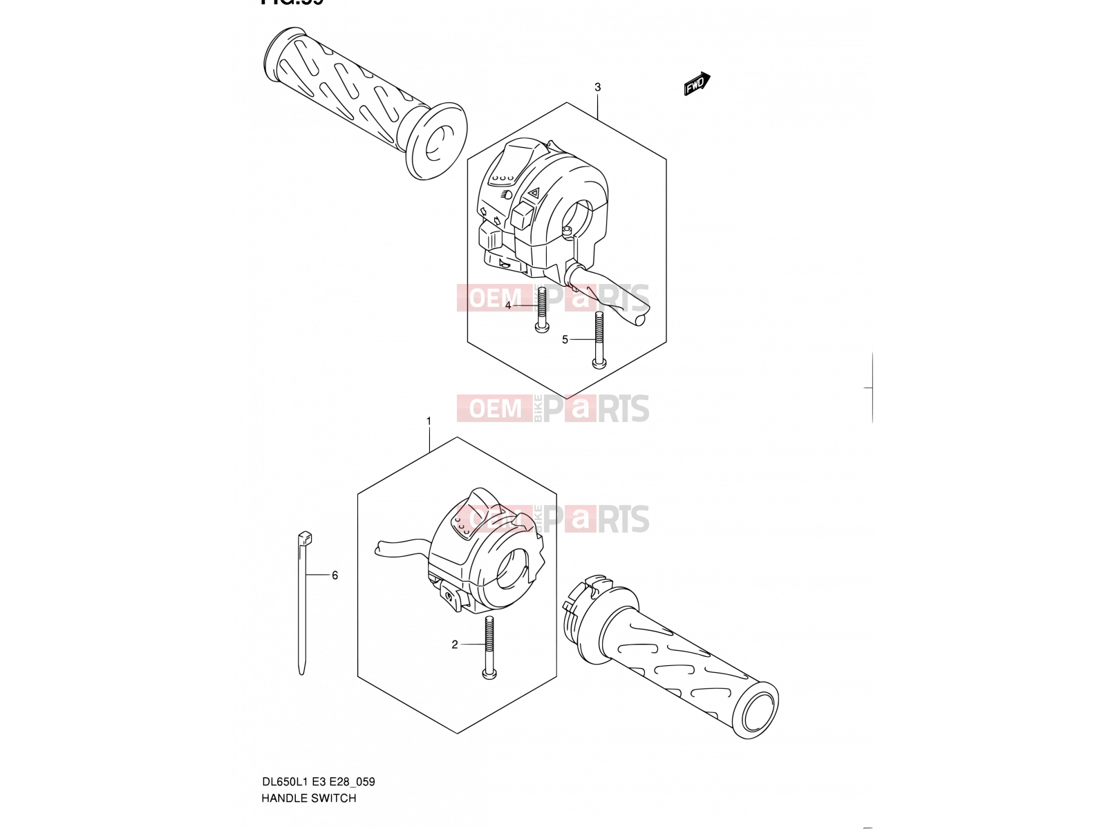 SUZUKI DL650 L1 (2011) V-Strom (E03,E28,E33) 59 - HANDLE SWITCH