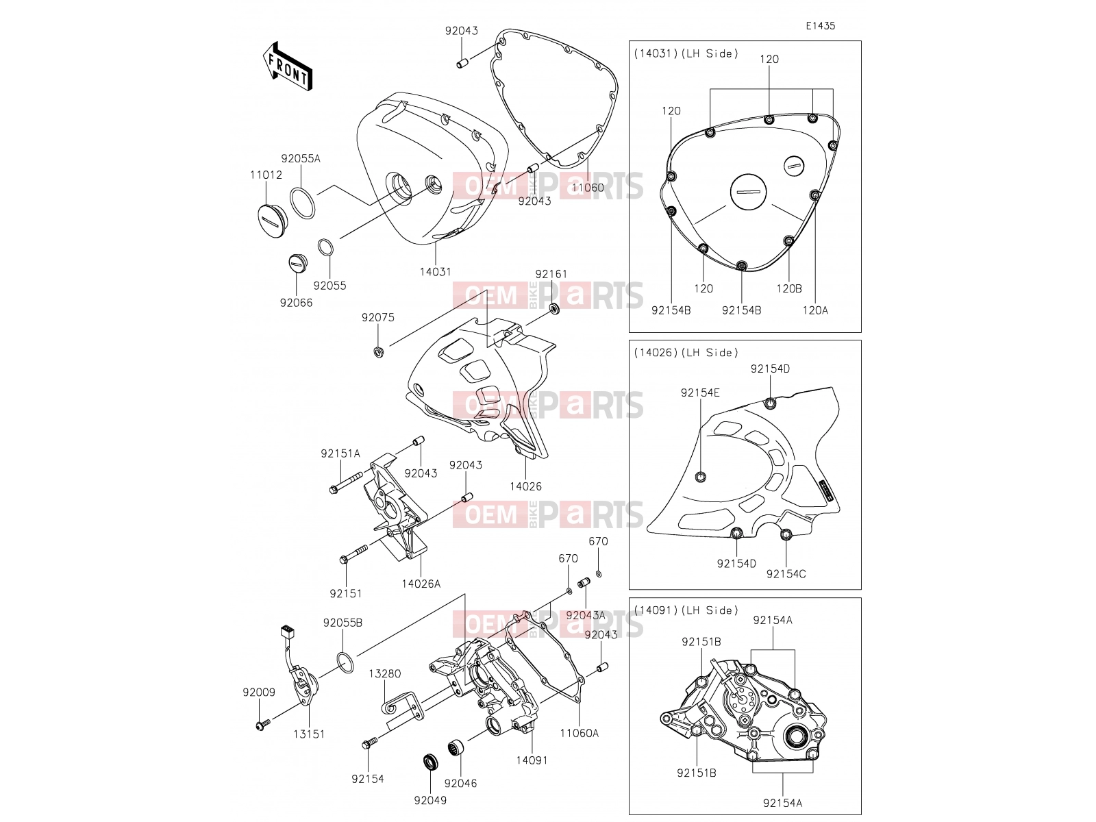 KAWASAKI 2022 17 Left Engine Cover(s)