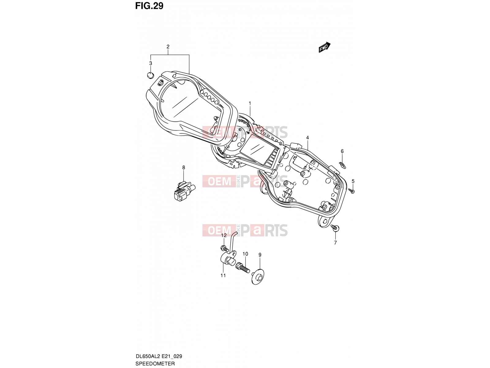 SUZUKI DL650A L2 (2012) V-Strom (E21) 29 - SPEEDOMETER