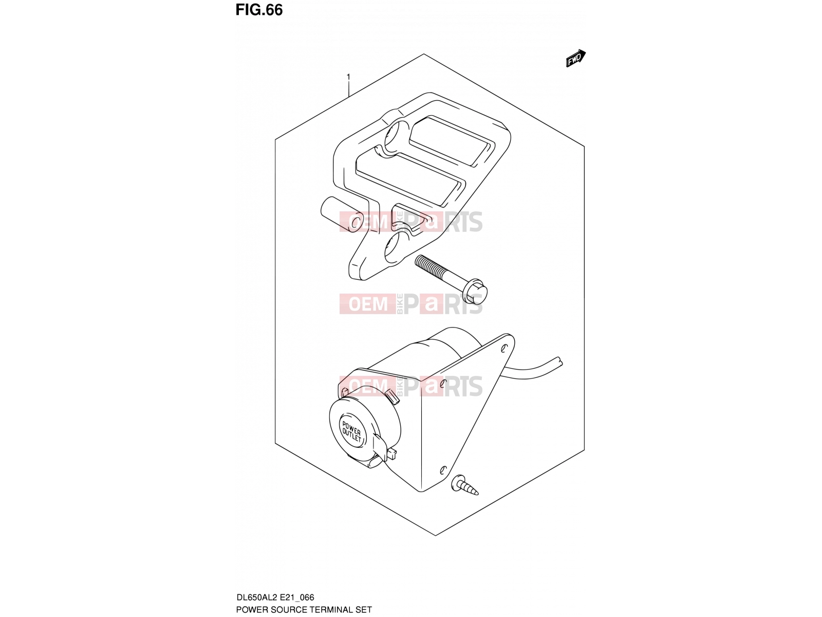 SUZUKI DL650A L2 (2012) V-Strom (E21) 66 - POWER SOURCE TERMINAL SET (OPTIONAL)