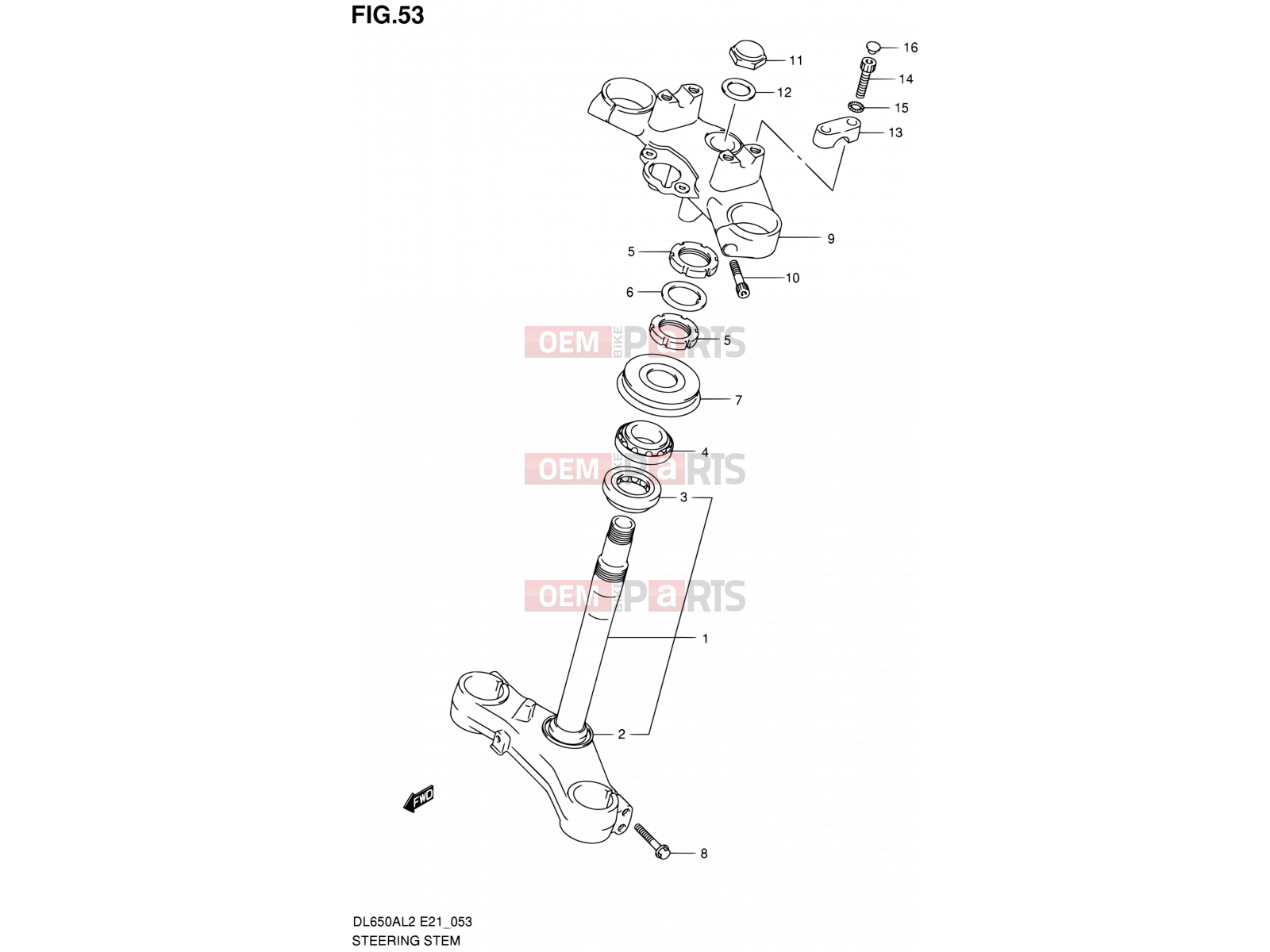 SUZUKI DL650A L2 (2012) V-Strom (E21) 53 - STEERING STEM