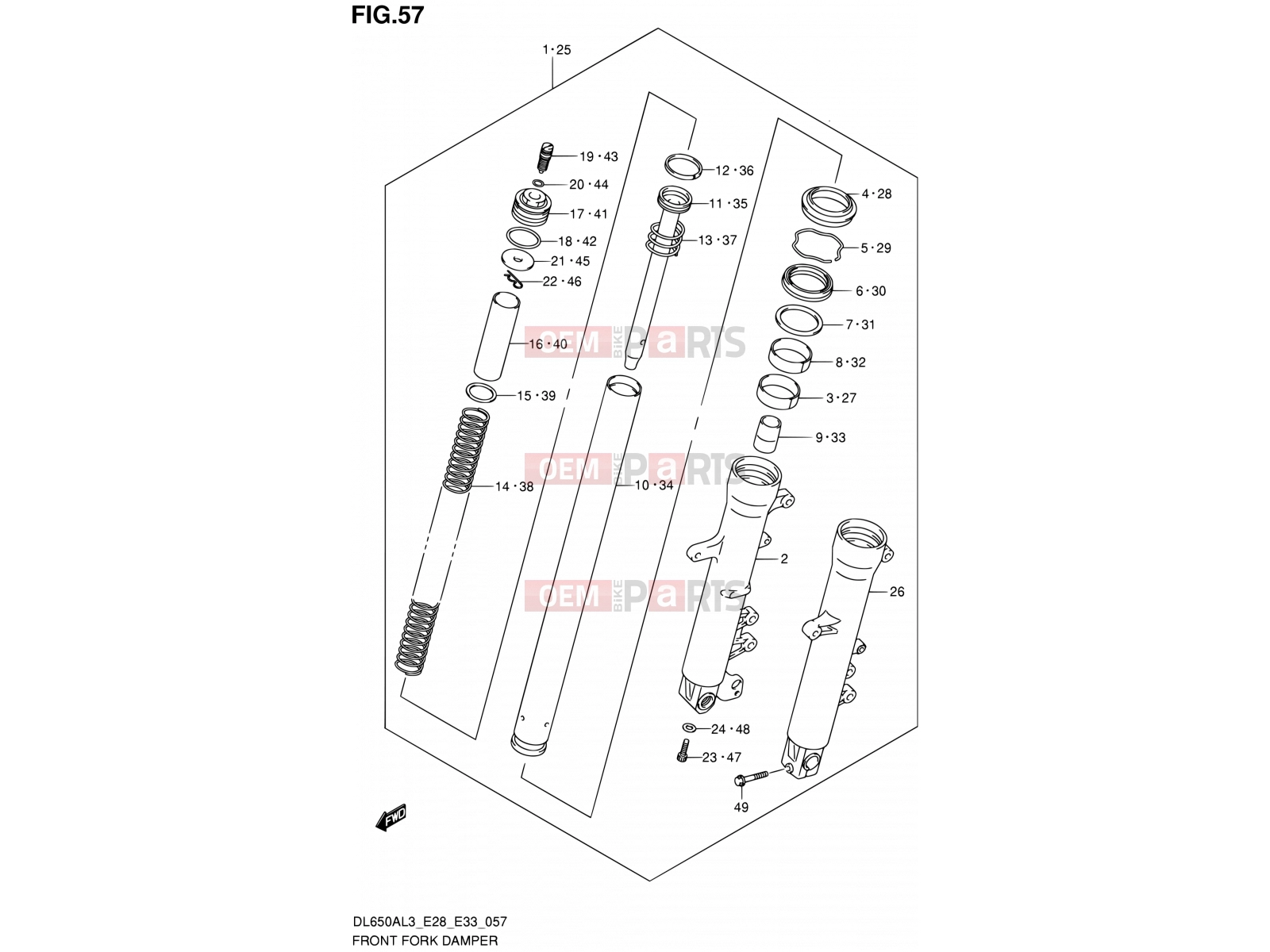 SUZUKI DL650A L3 (2013) V-Strom (E03,E28,E33) 57 - FRONT FORK DAMPER