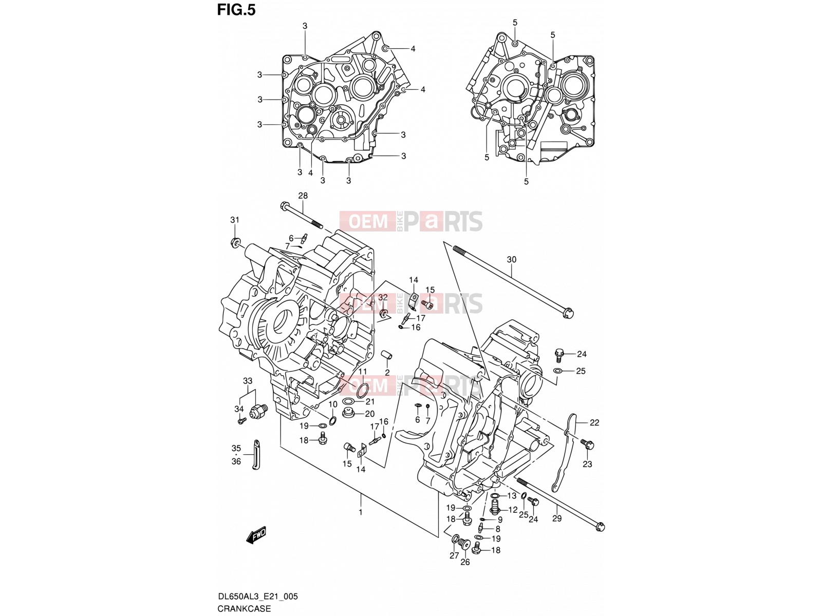 SUZUKI DL650A L3 (2013) V-Strom (E21) 5 - CRANKCASE