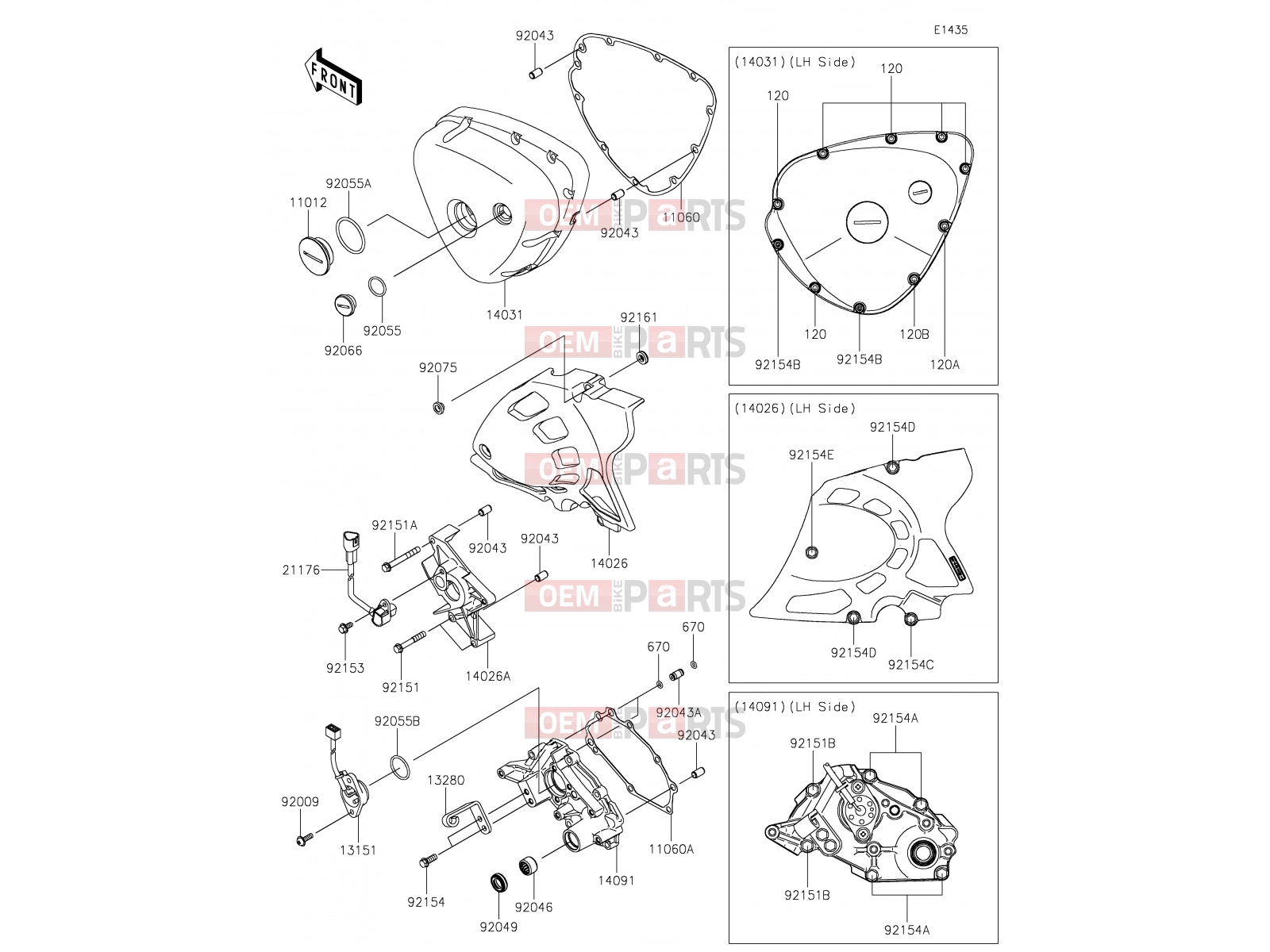 KAWASAKI 2020 17 Left Engine Cover(s)