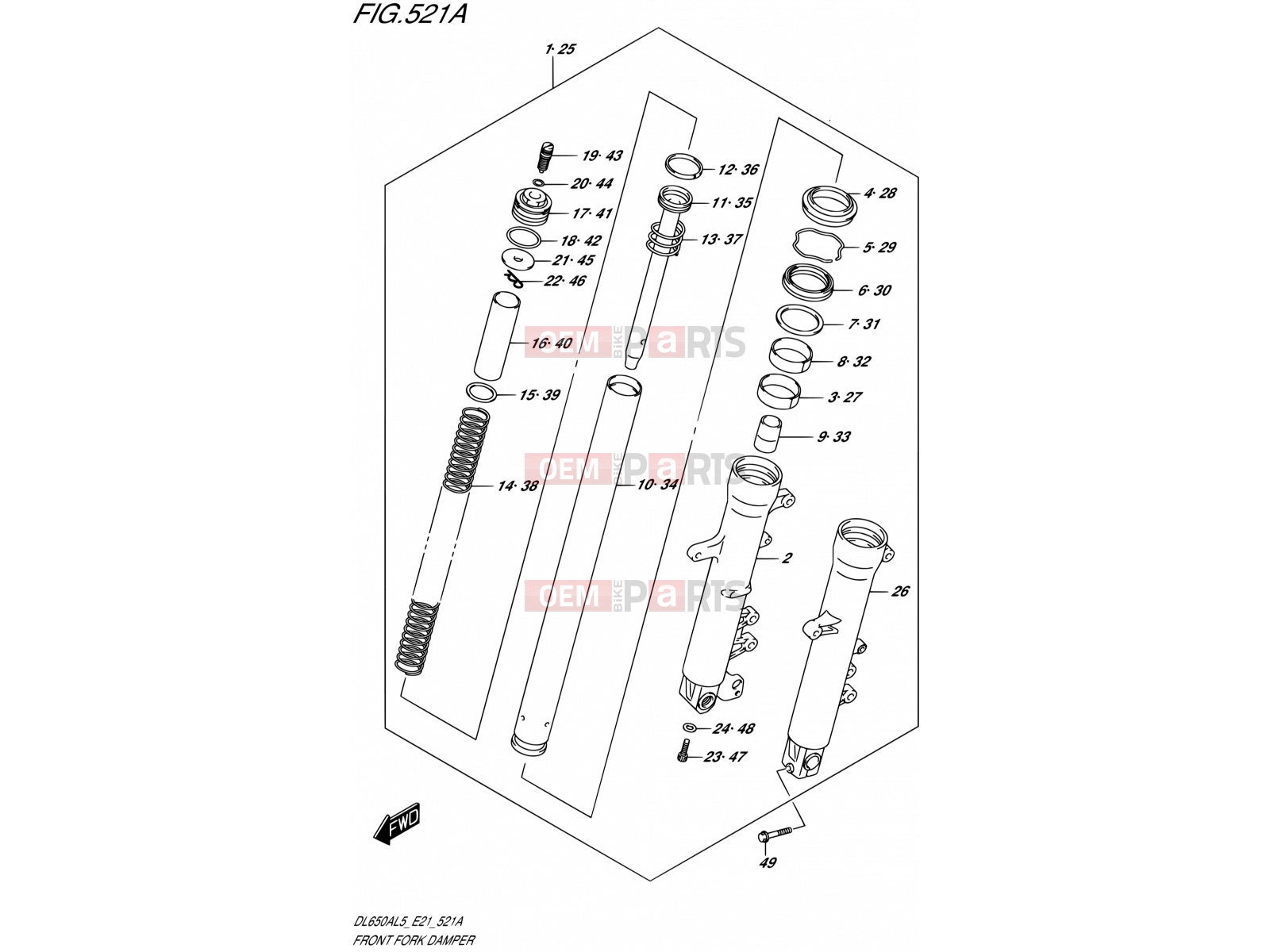 SUZUKI DL650A L5 (2015) V-Strom (E21) 521A - FRONT FORK DAMPER