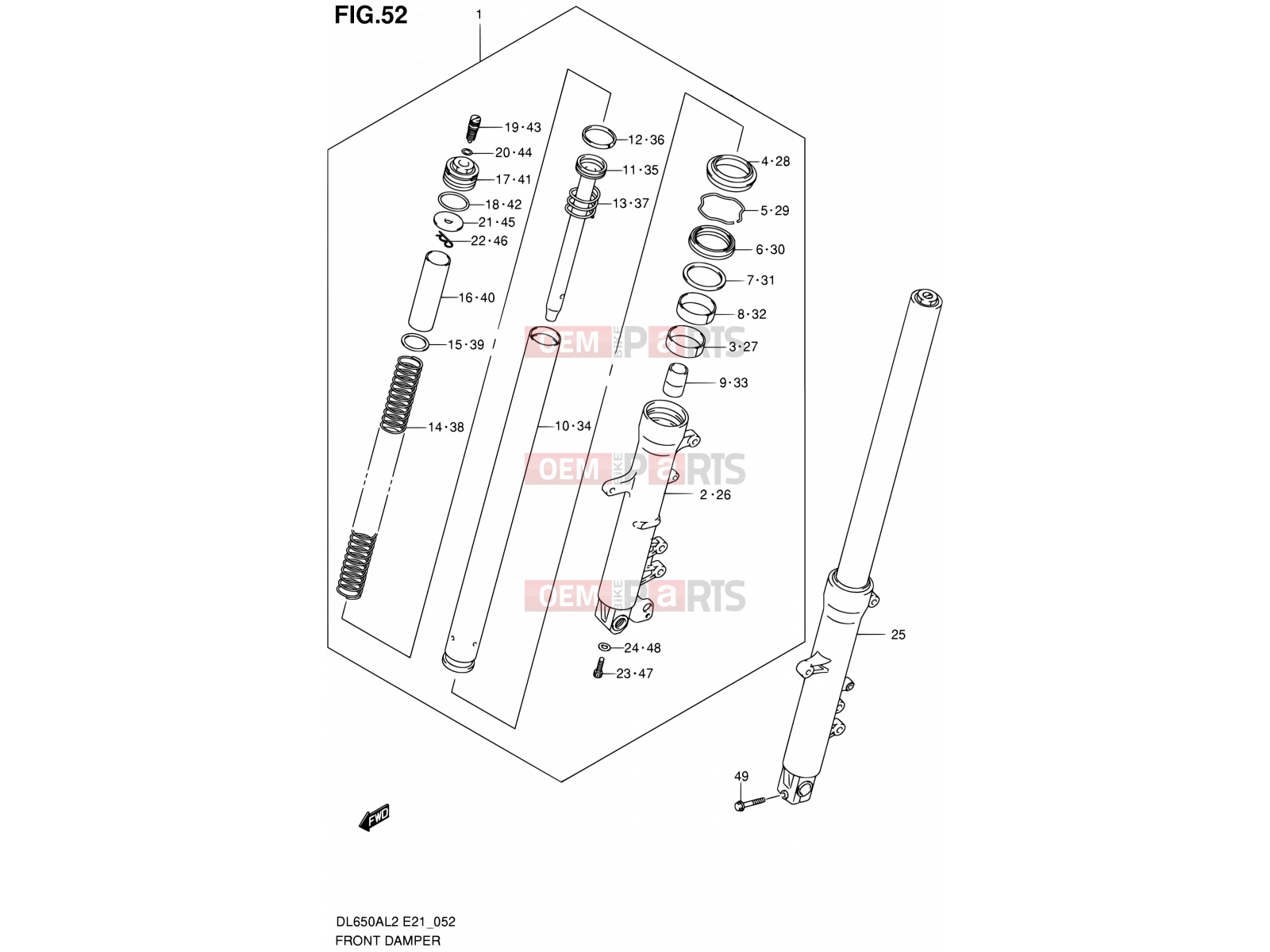 SUZUKI DL650AUE L2 (2012) V-Strom (E21) 52 - FRONT DAMPER