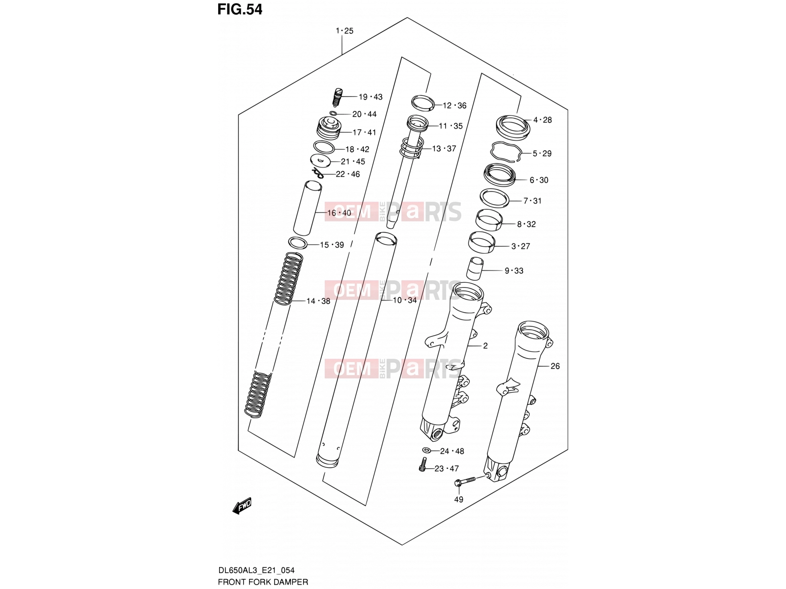 SUZUKI DL650AUE L3 (2013) V-Strom (E21) 54 - FRONT FORK DAMPER
