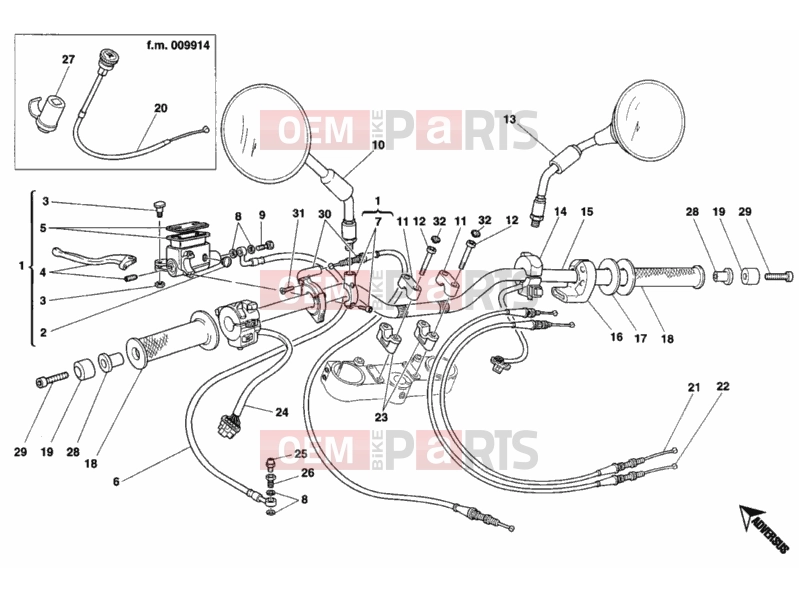 DUCATI 1994 Monster 900 HANDLEBAR » HANDLE BAR