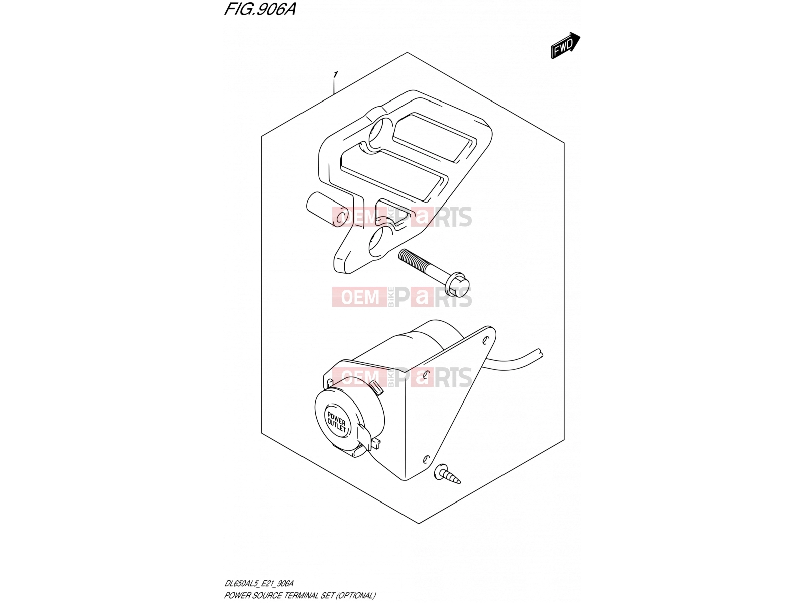 SUZUKI DL650AUE L5 (2015) V-Strom (E21) 906A - POWER SOURCE TERMINAL SET (OPTIONAL)