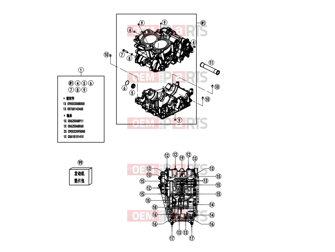 CFMOTO 2023 MOTORCYCLE 800 MT (CF800-5 EXPLORE [EU5] ) ENGINE CASE - E01-1