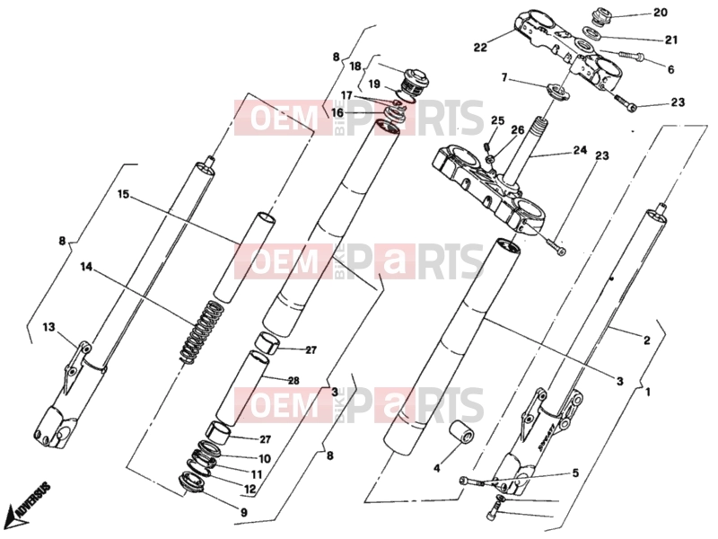 DUCATI 1993 Monster 600 FRONT FORK » FRONT SUSPENSION