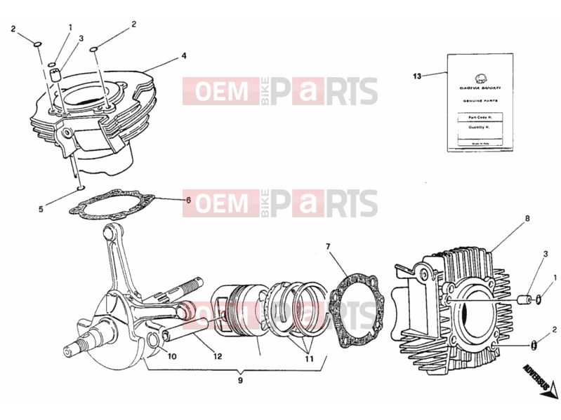 DUCATI 1993 Monster 600 CYLINDER - PISTON » ENGINE CASE