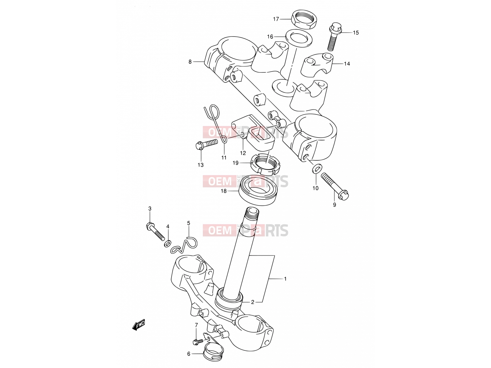 SUZUKI DR-Z400 K1 (2001) (E03,E28,E33) 48 - FRONT FORK BRACKET