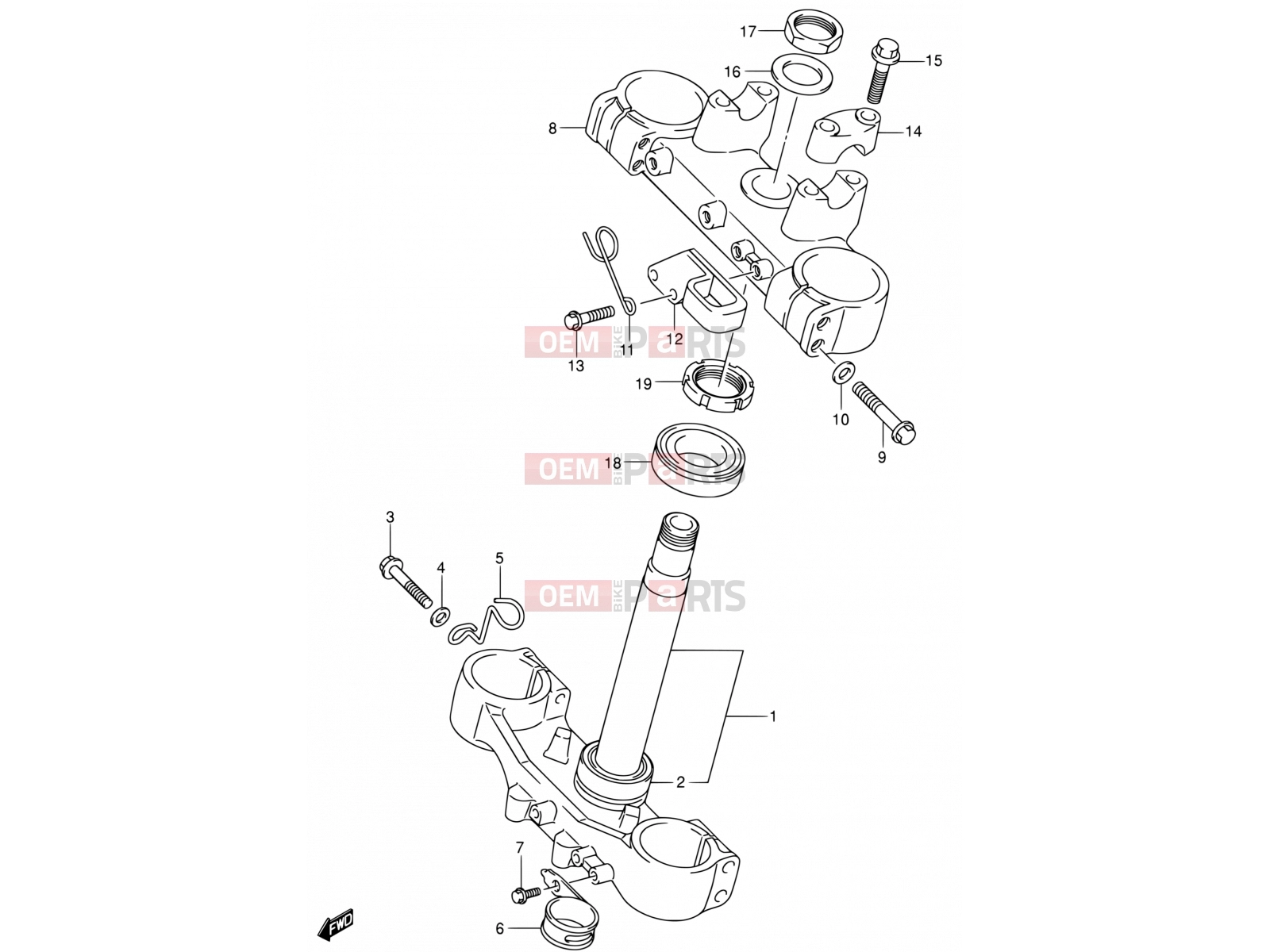 SUZUKI DR-Z400E K3 (2003) (E24) 48 - FRONT FORK BRACKET (SEE NOTE)
