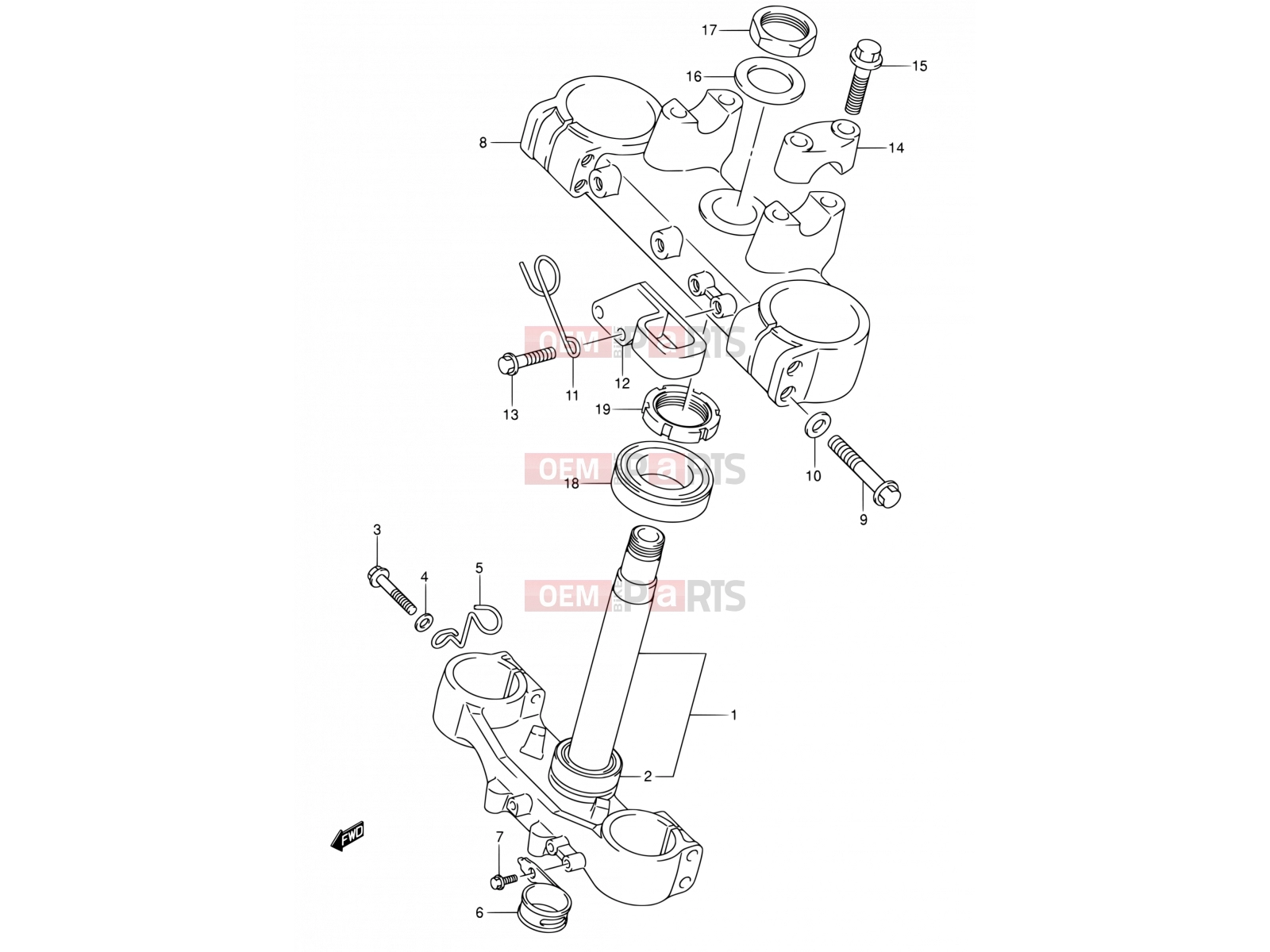 SUZUKI DR-Z400E K7 (2007) (E03,E28,E33) 45 - FRONT FORK BRACKET