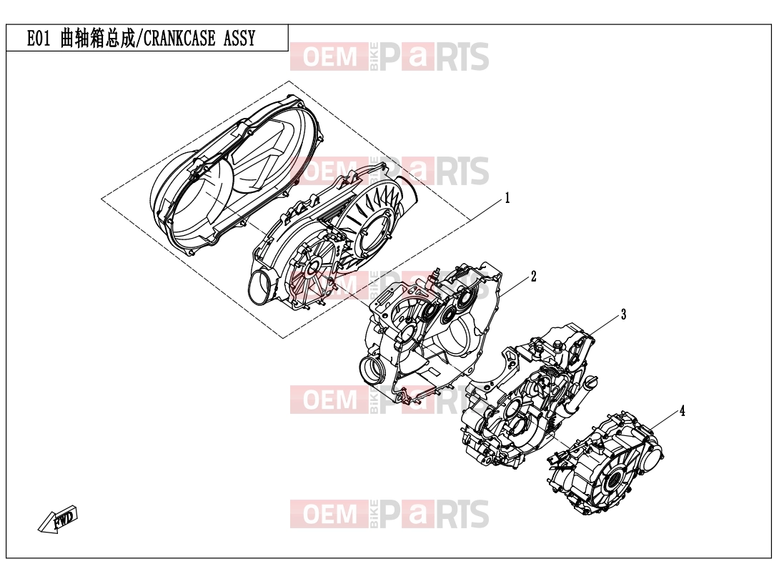 CFMOTO 2020 UTV UFORCE 550 (CF500UU) CRANKCASE ASSY. - E01