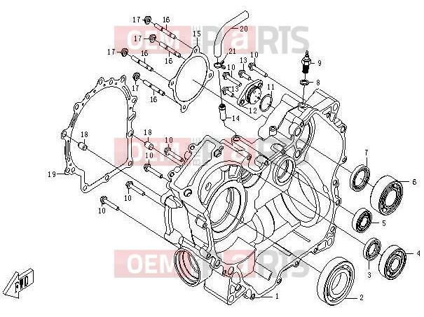 CFMOTO 2012 UTV UFORCE 600 (CF600-5) RIGHT CRANKCASE - E03