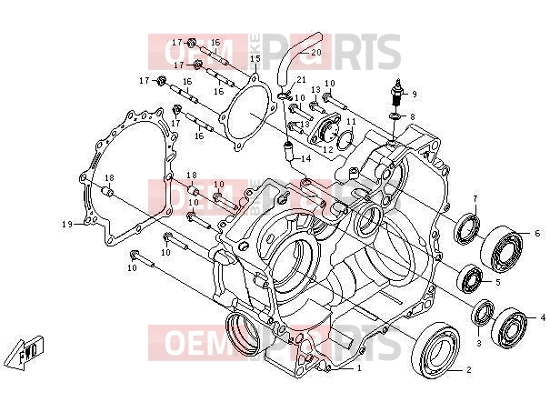 CFMOTO 2014 UTV UFORCE 600 (CF600-5) RIGHT CRANKCASE