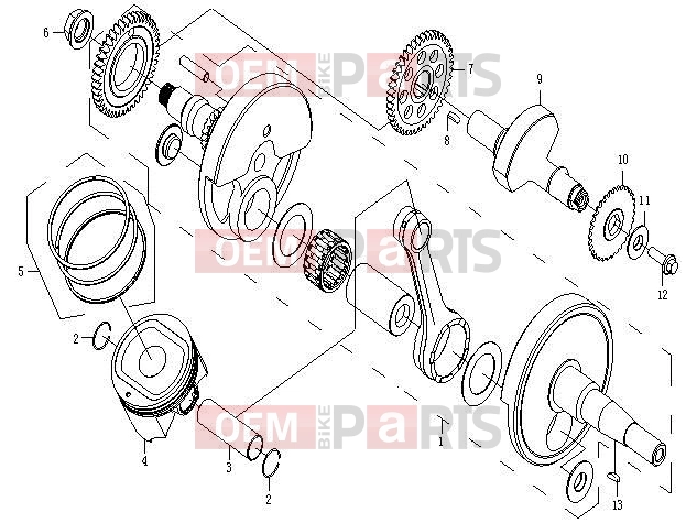 CFMOTO 2015 UTV UFORCE 600 (CF600-5) CRANKSHAFT, PISTON, BALANCER - E13