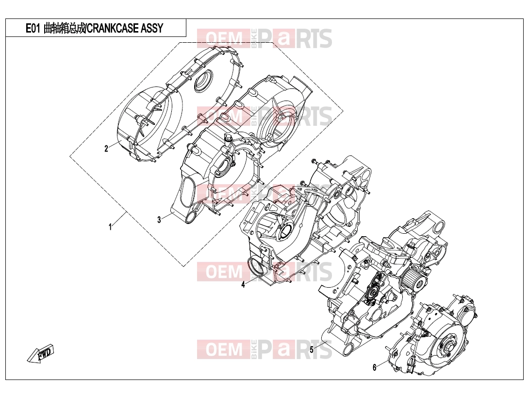 CFMOTO 2019 UTV UFORCE 800 (CF800UTR-2) CRANKCASE ASSY. - E01