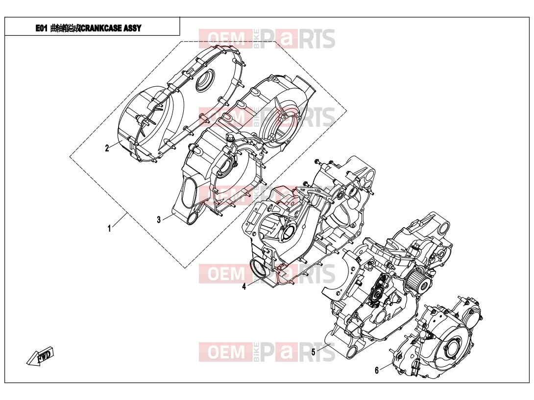 CFMOTO 2019 UTV UFORCE 800 (CF800UU-A) CRANKCASE ASSY. - E01