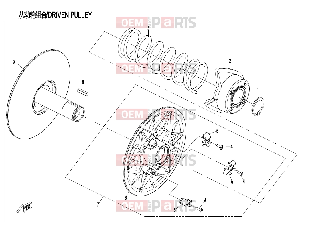 CFMOTO 2020 UTV UFORCE 800 (CF800UU-A) DRIVEN PULLEY(HL) - E05-2-A