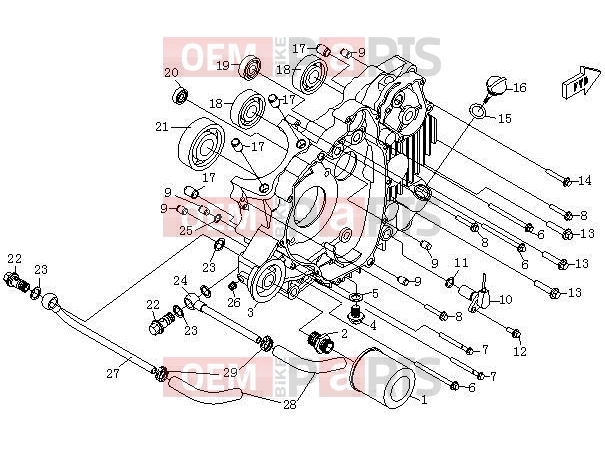 CFMOTO 2016 SSV ZFORCE 600 (CF600-3) LEFT CRANKCASE - E02
