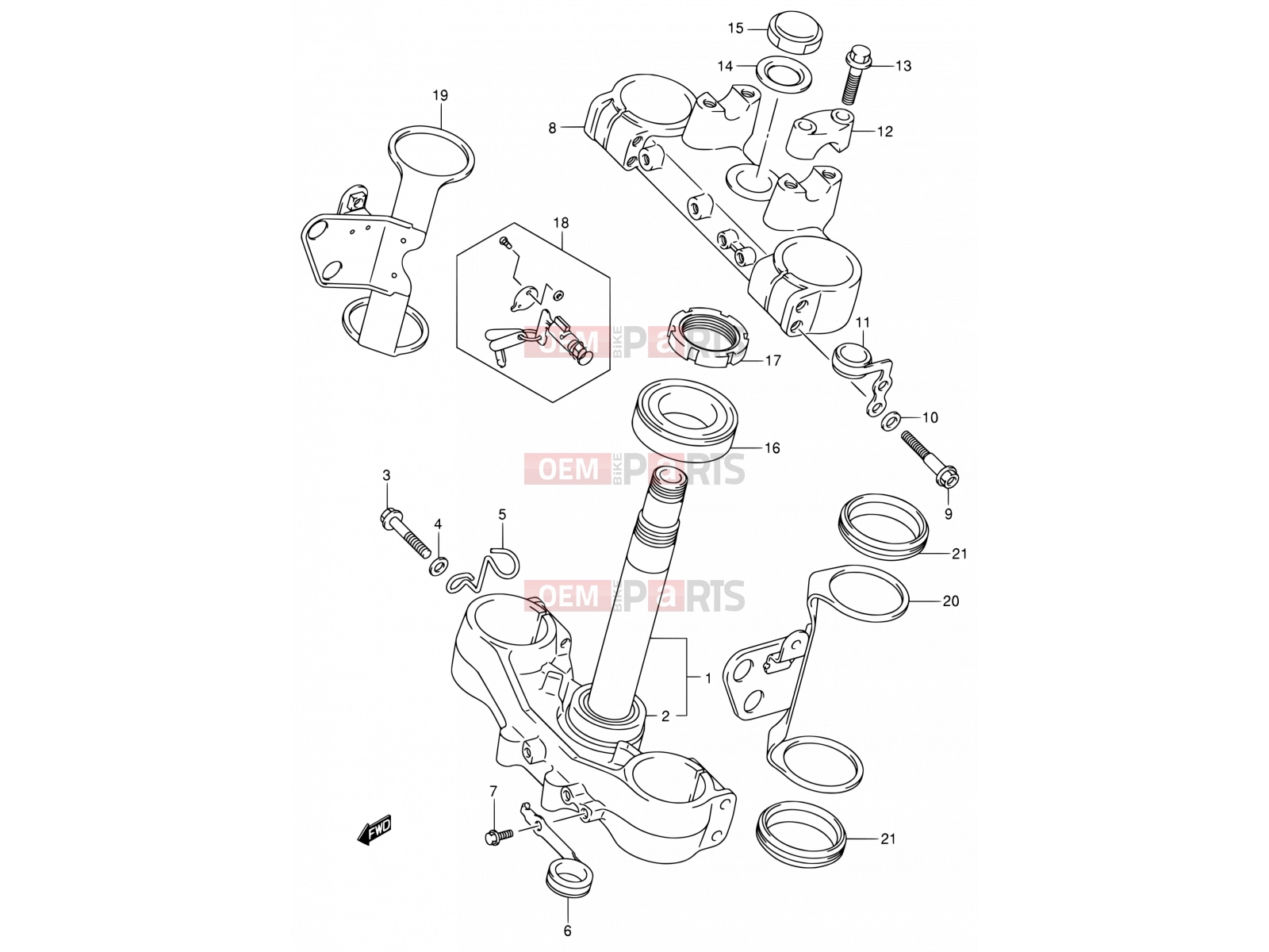 SUZUKI DR-Z400S Y (2000) (E03,E28,E33) 48 - FRONT FORK BRACKET