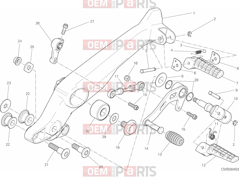 DUCATI 2017 Scrambler Classic FOOTRESTS, LEFT