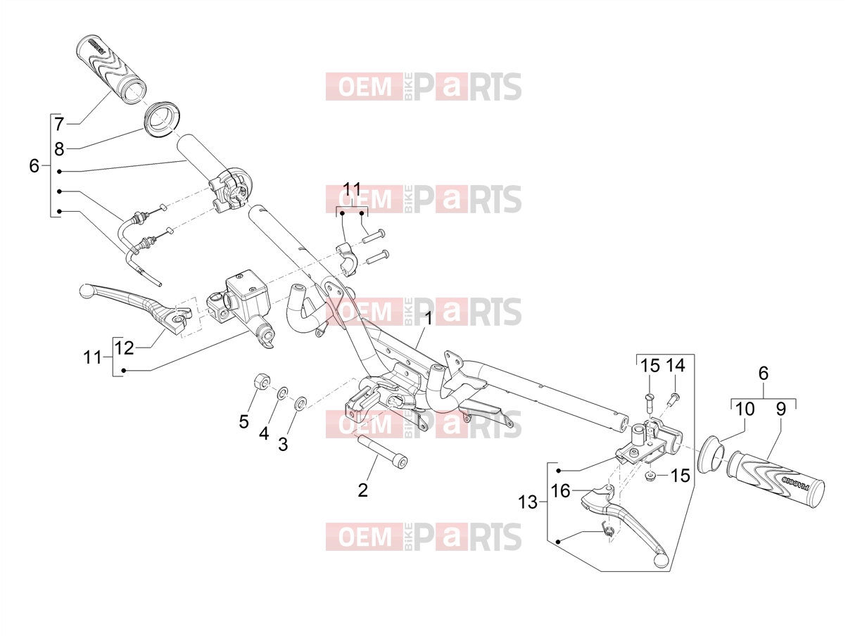 PIAGGIO Liberty 50 (EU) Handlebars/Steering » Handlebars - Master cil.